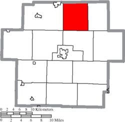 Map of Carroll County Ohio Highlighting Augusta Township